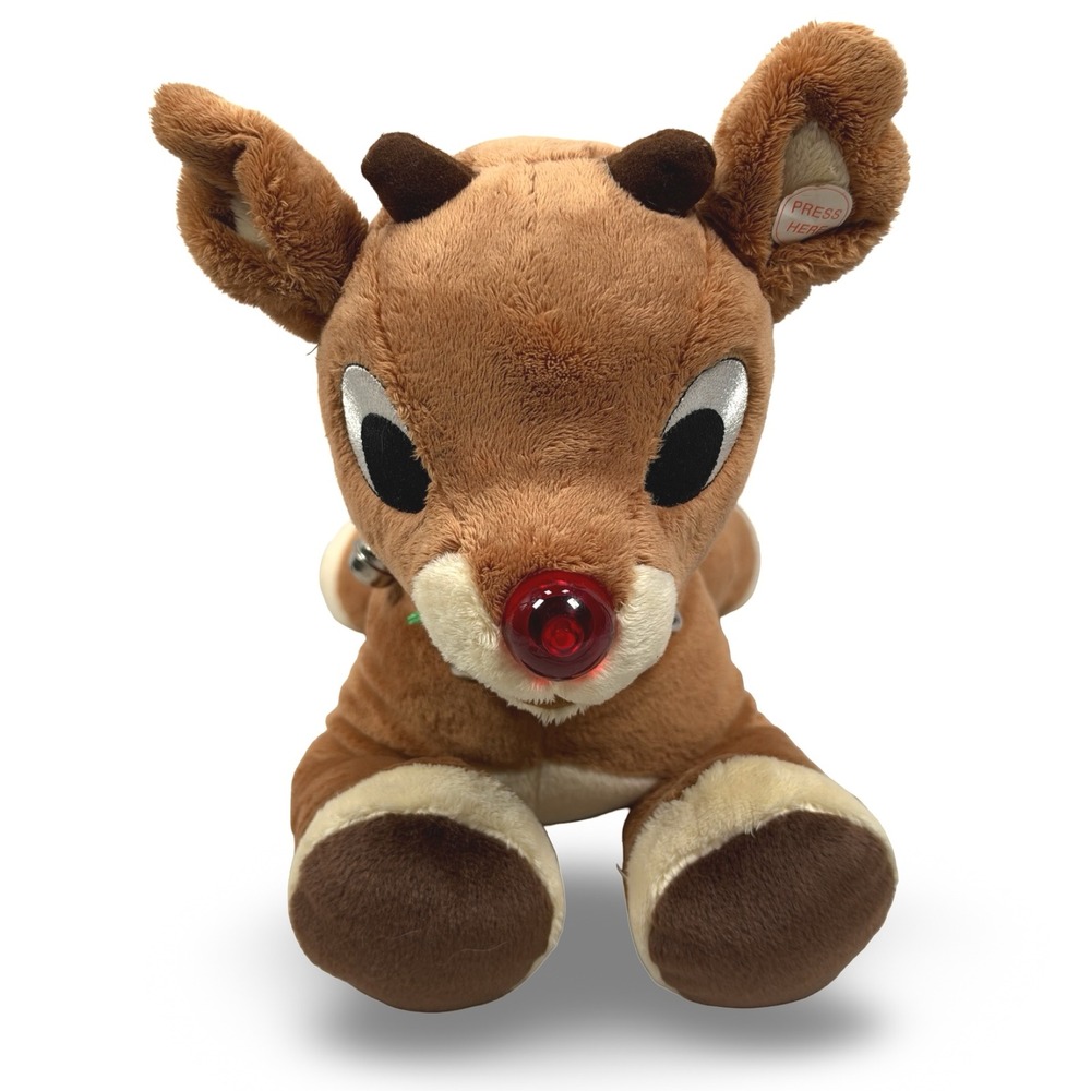 Build-A-Bear Rudolph the Red-Nosed Reindeer Plush Light Up Nose Sound Christmas